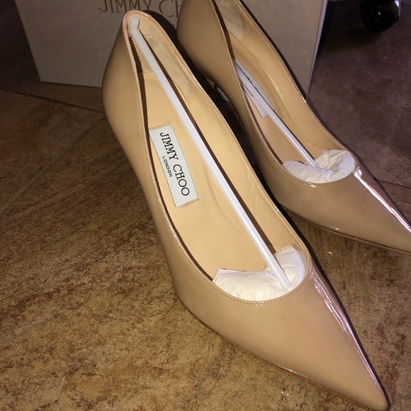 Jimmy Choo Agnes Patent Leather Pointed Toe Pumps - Picture 4 of 7